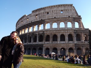 Travel to the coliseum in Rome, Italy